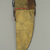 Eastern, Sioux. <em>Knife Sheath</em>, early 19th century. Rawhide, buckskin, porcupine quills, tin, sinew, thread, 9 1/2 x 3 1/4 in. (24.1 x 8.3 cm). Brooklyn Museum, Henry L. Batterman Fund and the Frank Sherman Benson Fund, 50.67.41. Creative Commons-BY (Photo: Brooklyn Museum, CUR.50.67.41_view2.jpg)