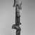 An Ntem River Valley Master. <em>Reliquary Guardian Figure (Eyema-o-Byeri)</em>, mid-18th to mid-19th century. Wood, iron, 23 × 5 3/4 × 5 in. (58.4 × 14.6 × 12.7 cm). Brooklyn Museum, Frank L. Babbott Fund, 51.3. Creative Commons-BY (Photo: Brooklyn Museum, CUR.51.3_print_side2_bw.jpg)