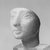  <em>Head of Woman</em>, ca. 1353-1075 B.C.E. Glass, 2 1/2 x 1 9/16 x 2 13/16 in. (6.4 x 4 x 7.1 cm). Brooklyn Museum, Charles Edwin Wilbour Fund, 57.164. Creative Commons-BY (Photo: Brooklyn Museum, CUR.57.164_negB_bw.jpg)