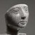  <em>Head of Woman</em>, ca. 1353-1075 B.C.E. Glass, 2 1/2 x 1 9/16 x 2 13/16 in. (6.4 x 4 x 7.1 cm). Brooklyn Museum, Charles Edwin Wilbour Fund, 57.164. Creative Commons-BY (Photo: Brooklyn Museum, CUR.57.164_negD_bw.jpg)