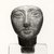  <em>Head of Woman</em>, ca. 1353-1075 B.C.E. Glass, 2 1/2 x 1 9/16 x 2 13/16 in. (6.4 x 4 x 7.1 cm). Brooklyn Museum, Charles Edwin Wilbour Fund, 57.164. Creative Commons-BY (Photo: Brooklyn Museum, CUR.57.164_negH1_bw.jpg)