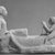  <em>Erotic Musicians</em>, 305-30 B.C.E. Limestone, pigment, 5 13/16 x 8 1/4 in. (14.8 x 21 cm). Brooklyn Museum, Charles Edwin Wilbour Fund
, 58.34. Creative Commons-BY (Photo: Brooklyn Museum, CUR.58.34_NegE_print_bw.jpg)