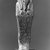Egyptian. <em>Funerary Figurine of Montuemhat</em>, ca. 670-650 B.C.E. Steatite, 8 3/4 x 3 x 2 in. (22.2 x 7.6 x 5.1 cm). Brooklyn Museum, Charles Edwin Wilbour Fund, 60.182. Creative Commons-BY (Photo: Brooklyn Museum, CUR.60.182_NegA_print_bw.jpg)