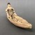Karaja. <em>Figurine Seated in Canoe with Fish</em>, ca. mid-20th century. Ceramic, pigment, 8 x 2 1/4 x 4 1/4 in. (20.3 x 5.7 x 10.8 cm). Brooklyn Museum, Gift of Ingeborg de Beausacq, 62.180.28. Creative Commons-BY (Photo: Brooklyn Museum, CUR.62.180.28_view03.jpg)