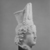  <em>Head of Isis-Fortuna</em>, 1st century B.C.E.- 2nd century C.E. Marble, 14 x 8 7/16 x 5 1/2 in. (35.5 x 21.5 x 14 cm). Brooklyn Museum, Charles Edwin Wilbour Fund, 62.45. Creative Commons-BY (Photo: Brooklyn Museum, CUR.62.45_NegF_print_bw.jpg)