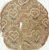 Coptic. <em>Roundel with Botanical and Geometric Decoration</em>, 5th-7th century C.E. Flax, wool, 4 5/16 x 4 5/16 in. (11 x 11 cm). Brooklyn Museum, Gift of Adelaide Goan, 64.114.280 (Photo: Brooklyn Museum (in collaboration with Index of Christian Art, Princeton University), CUR.64.114.280_ICA.jpg)