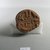  <em>Funerary Cone</em>, ca. 1479-1425 B.C.E. Terracotta, 2 15/16 x 2 3/4 x 6 5/16 in. (7.4 x 7 x 16 cm). Brooklyn Museum, Gift of Joseph V. Noble, 68.81. Creative Commons-BY (Photo: Brooklyn Museum, CUR.68.81_detail2.jpg)