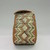 Probably Mi'kmaq. <em>Rounded Box with eight pointed star pattern</em>, late 19th century. Birchbark, porcupine quill, calico cloth, 5 1/2 × 6 3/4 × 3 5/8 in. (14 × 17.1 × 9.2 cm). Brooklyn Museum, Ella C. Woodward Memorial Fund, 68.98. Creative Commons-BY (Photo: , CUR.68.98_view04.jpg)