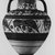 Attributed to Wolfshead Painter. <em>Italo-Corinthian Amphora</em>, 6th century B.C.E. Clay, slip, Height: (35.6 cm). Brooklyn Museum, Gift of Christos G. Bastis, 69.111. Creative Commons-BY (Photo: Brooklyn Museum, CUR.69.111_NegA_print_bw.jpg)