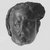 <em>Male Head</em>. Schist, 4 7/8 x 4 1/2 x 5 1/16 in. (12.4 x 11.4 x 12.9 cm). Brooklyn Museum, Charles Edwin Wilbour Fund, 70.89.1. Creative Commons-BY (Photo: Brooklyn Museum, CUR.70.89.1_NegA_print_bw.jpg)
