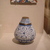  <em>Flask in Two Sections with "Golden Horn” or Tugrakes Motif</em>, first half 16th century. Ceramic; fritware, painted in cobalt blue under a transparent glaze; 19th-century brass mount, 12 1/4 × 6 1/2 in. (31.1 × 16.5 cm). Brooklyn Museum, Special Middle Eastern Art Fund, 73.66.3a-c. Creative Commons-BY (Photo: Brooklyn Museum, CUR.73.66.3a-c.jpg)