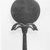  <em>Mirror with Papyrus Handle Featuring Two Ibex Heads</em>, ca. 1539-1292 B.C.E. Bronze, Other (handle): 4 3/16 x 3 9/16 x 13/16 in. (10.7 x 9 x 2 cm). Brooklyn Museum, Charles Edwin Wilbour Fund, 75.168a-b. Creative Commons-BY (Photo: Brooklyn Museum, CUR.75.168a-b_print_negL_708_18A_bw.jpg)