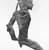  <em>Appliqué of Bound Prisoner</em>, ca. 1539-1190 B.C.E. Bronze, 1 3/4 x 3/8 x 2 1/2 in. (4.5 x 1 x 6.3 cm). Brooklyn Museum, Charles Edwin Wilbour Fund, 75.52.2. Creative Commons-BY (Photo: Brooklyn Museum, CUR.75.52.2_NegC_print_bw.jpg)