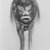 Luba. <em>Lion Mask (Mukunu)</em>, late 19th or early 20th century. Wood, pigment, hair, 18 1/2 x 13 x 8 in. (47.0 x 33.0 x 20.5 cm). Brooklyn Museum, Gift of Marcia and John Friede, 75.75.1. Creative Commons-BY (Photo: Brooklyn Museum, CUR.75.75.1_print_bw.jpg)