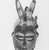 Edo. <em>Ekpo Face Mask with Two Horns and Birds</em>, late 19th or early 20th century. Wood, pigment, glass mirror, metal, 13 x 6 1/4 x 4 in. (33.0 x 15.8 x 10.2 cm). Brooklyn Museum, Gift of Dr. and Mrs. Abbott A. Lippman, 78.178.3. Creative Commons-BY (Photo: Brooklyn Museum, CUR.78.178.3_print_bw.jpg)