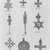 Amhara. <em>Pendant Cross with Ear Cleaner Extension</em>, 19th or 20th century. Silver, 3 x 1/2 in. (7.6 x 1.3 cm). Brooklyn Museum, Gift of George V. Corinaldi Jr., 79.72.5. Creative Commons-BY (Photo: , CUR.79.72.1-.9_print_bw.jpg)