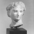  <em>Head of Aphrodite</em>, 332-30 B.C.E. Plaster, 2 13/16 × 1 15/16 × 2 3/16 in. (7.2 × 4.9 × 5.6 cm). Brooklyn Museum, Gift of the Estate of Fenwick W. Wall, 83.28. Creative Commons-BY (Photo: Brooklyn Museum, CUR.83.28_NegA_print_bw.jpg)