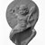 Roman. <em>Lamp Handle</em>, 2nd century C.E. Terracotta, 4 5/8 x 3 1/8 x 1 1/2 in. (11.8 x 8 x 3.8 cm). Brooklyn Museum, Gift of Mr. and Mrs. David A. J. Liebert, 84.130. Creative Commons-BY (Photo: Brooklyn Museum, CUR.84.130_negB_bw.jpg)