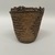 Coast Salish. <em>Coiled Bucket Basket</em>, 1901–1933. Grass, height: 15 cm / 6 in. Brooklyn Museum, Brooklyn Museum Collection, X854.6. Creative Commons-BY (Photo: Brooklyn Museum, CUR.X854.6_overall01.JPEG)