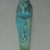  <em>Ushabti</em>, 664–332 B.C.E. Faience, 2 11/16 x 3/4 x 7/16 in. (6.8 x 1.9 x 1.1 cm). Brooklyn Museum, Brooklyn Museum Collection, X249.14. Creative Commons-BY (Photo: Brooklyn Museum, CUR.x249.14_view2.jpg)