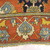  <em>Shield-Varient Carpet</em>, mid 18th–early 19th century. Wool and silk, Ghiordes knot: field, white, light blue, yellow on dark blue ground; border, yellow and green on red ground, 129 x 73 in.  (327.7 x 185.4 cm). Brooklyn Museum, Gift of the Ernest Erickson Foundation, Inc., 86.227.116. Creative Commons-BY (Photo: Brooklyn Museum, CUR_86.227.116_detail065.JPG)