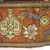  <em>Shield-Varient Carpet</em>, mid 18th–early 19th century. Wool and silk, Ghiordes knot: field, white, light blue, yellow on dark blue ground; border, yellow and green on red ground, 129 x 73 in.  (327.7 x 185.4 cm). Brooklyn Museum, Gift of the Ernest Erickson Foundation, Inc., 86.227.116. Creative Commons-BY (Photo: Brooklyn Museum, CUR_86.227.116_detail088.JPG)