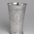 Gerrit Onckelbag (American, 1670-1732). <em>Beaker, One of a Pair</em>, ca. 1700. Silver, 6 7/8 x 3 3/8 x 3 3/8 in. (17.5 x 8.6 x 8.6 cm). Lent by Reformed Dutch Protestant Church, L54.1b. Creative Commons-BY (Photo: Brooklyn Museum, L54.1b_view2_PS2.jpg)
