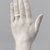 Charles Cartlidge & Co. (1848-1856). <em>Cast of the Left Hand of Ann Cartlidge Tyndale</em>, ca. 1850. Unglazed porcelain, 1 7/8 x 3 5/8 x 7 1/4 in. (4.8 x 9.2 x 18.4 cm). Lent by Mrs. Henry W. Patten, L65.14. Creative Commons-BY (Photo: Brooklyn Museum, L65.14.jpg)