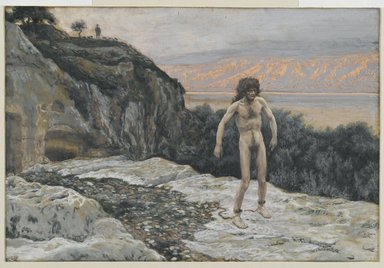 James Tissot (French, 1836-1902). <em>My Name is Legion (Je m'appelle Légion)</em>, 1886-1894. Opaque watercolor over graphite on gray wove paper, Image: 6 1/2 x 9 1/2 in. (16.5 x 24.1 cm). Brooklyn Museum, Purchased by public subscription, 00.159.104 (Photo: Brooklyn Museum, 00.159.104_PS2.jpg)