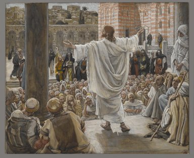 James Tissot (Nantes, France, 1836–1902, Chenecey-Buillon, France). <em>Jerusalem Jerusalem (Jérusalem Jérusalem)</em>, 1886-1894. Opaque watercolor over graphite on gray wove paper, Image: 6 7/8 x 8 3/8 in. (17.5 x 21.3 cm). Brooklyn Museum, Purchased by public subscription, 00.159.210 (Photo: Brooklyn Museum, 00.159.210_PS2.jpg)