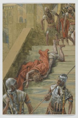 James Tissot (Nantes, France, 1836–1902, Chenecey–Buillon, France). <em>The Holy Stair (La Scala Sancta)</em>, 1886–1894. Opaque watercolor over graphite on gray wove paper, Image: 13 1/4 x 8 7/8 in. (33.7 x 22.5 cm). Brooklyn Museum, Purchased by public subscription, 00.159.272 (Photo: Brooklyn Museum, 00.159.272_PS2.jpg)
