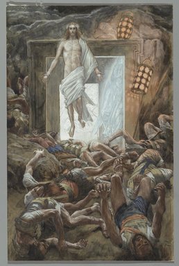 James Tissot (Nantes, France, 1836–1902, Chenecey–Buillon, France). <em>The Resurrection (La Résurrection)</em>, 1886–1894. Opaque watercolor over graphite on gray wove paper, Image: 12 13/16 x 8 5/16 in. (32.5 x 21.1 cm). Brooklyn Museum, Purchased by public subscription, 00.159.328 (Photo: Brooklyn Museum, 00.159.328_PS2.jpg)