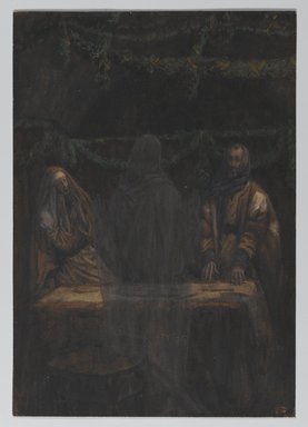 James Tissot (Nantes, France, 1836–1902, Chenecey-Buillon, France). <em>He Vanished from Their Sight (Il disparut à leurs yeux)</em>, 1886-1894. Opaque watercolor over graphite on gray wove paper, Image: 9 3/4 x 6 13/16 in. (24.8 x 17.3 cm). Brooklyn Museum, Purchased by public subscription, 00.159.339 (Photo: Brooklyn Museum, 00.159.339_PS2.jpg)