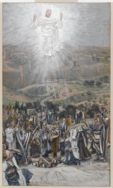 James Tissot (Nantes, France, 1836–1902, Chenecey–Buillon, France). <em>The Ascension (L'Ascension)</em>, 1886–1894. Opaque watercolor over graphite on gray wove paper, Image: 9 7/8 x 5 13/16 in. (25.1 x 14.8 cm). Brooklyn Museum, Purchased by public subscription, 00.159.348 (Photo: Brooklyn Museum, 00.159.348_PS1.jpg)