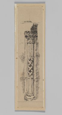 James Tissot (French, 1836-1902). <em>Column, Jerusalem</em>, 1886-1887 or 1889. Pen and ink on paper mounted on board, Sheet: 9 3/8 x 2 3/8 in. (23.8 x 6.1 cm). Brooklyn Museum, Purchased by public subscription, 00.159.358.3 (Photo: Brooklyn Museum, 00.159.358.3_IMLS_PS3.jpg)
