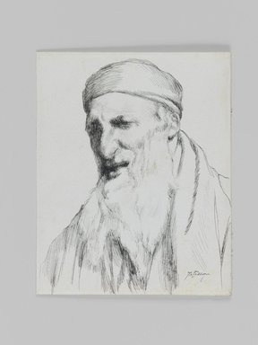 James Tissot (Nantes, France, 1836–1902, Chenecey–Buillon, France). <em>Type of Jew</em>, 1886–1887 or 1889. Pen and ink, Sheet: 4 5/8 x 3 3/4 in. (11.7 x 9.5 cm). Brooklyn Museum, Purchased by public subscription, 00.159.424.2 (Photo: Brooklyn Museum, 00.159.424.2_IMLS_PS3.jpg)