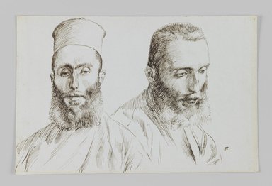 James Tissot (French, 1836-1902). <em>Armenians</em>, 1886-1887 or 1889. Pen and ink, Sheet: 4 11/16 x 7 3/16 in. (11.9 x 18.3 cm). Brooklyn Museum, Purchased by public subscription, 00.159.425 (Photo: Brooklyn Museum, 00.159.425_IMLS_PS3.jpg)