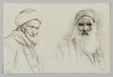 James Tissot (Nantes, France, 1836–1902, Chenecey–Buillon, France). <em>Types of Jews</em>, 1886–1887 or 1889. Pen and ink, Sheet: 4 5/8 x 7 1/16 in. (11.7 x 17.9 cm). Brooklyn Museum, Purchased by public subscription, 00.159.431 (Photo: Brooklyn Museum, 00.159.431_PS2.jpg)