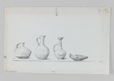 James Tissot (Nantes, France, 1836–1902, Chenecey-Buillon, France). <em>Vases of Judea</em>, 1886-1887 or 1889. Pen and ink on paper mounted on board, Sheet: 6 x 9 3/4 in. (15.2 x 24.8 cm). Brooklyn Museum, Purchased by public subscription, 00.159.437.1 (Photo: Brooklyn Museum, 00.159.437.1_IMLS_PS3.jpg)