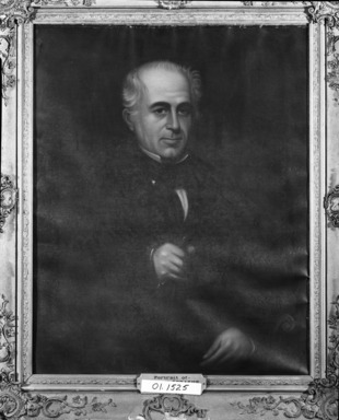 American. <em>Joseph Sprague</em>, ca. 1850. Oil on canvas, 35 13/16 x 28 7/16 in. (91 x 72.2 cm). Brooklyn Museum, Bequest of Maria S. Meeker, 01.1525 (Photo: Brooklyn Museum, 01.1525_bw_SL5.jpg)