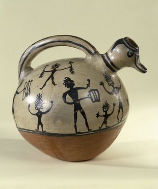 Pueblo, Keres. <em>Effigy Vessel with Spout in the Shape of a Duck's Head</em>, late 19th century. Ceramic, slip, 8 1/16 x 8 11/16 in. (20.5 x 22.1 cm). Brooklyn Museum, By exchange, 01.1535.2212. Creative Commons-BY (Photo: Brooklyn Museum, 01.1535.2212.jpg)