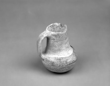 Ancient Pueblo (Anasazi). <em>Pitcher</em>. Clay, slip, 5 1/8 x 6 in. (13.0 x 15.25 cm). Brooklyn Museum, Gift of Charles A. Schieren, 01.1538.1746. Creative Commons-BY (Photo: Brooklyn Museum, 01.1538.1746_bw.jpg)
