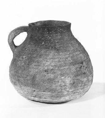 Ancient Pueblo (Anasazi). <em>Pitcher</em>, 1070-1300 C.E. Clay, 5 1/2 x 6 in. (14 x 15.2 cm). Brooklyn Museum, Museum Expedition 1903, Purchased with funds given by A. Augustus Healy and George Foster Peabody, 03.325.10884. Creative Commons-BY (Photo: Brooklyn Museum, 03.325.10884_bw_SL5.jpg)
