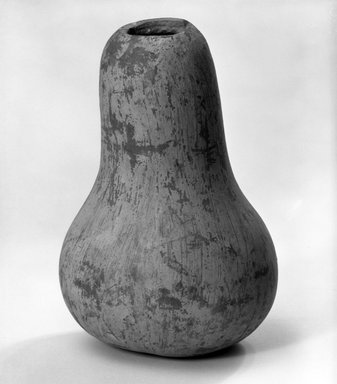 Little Singer (Hatatsi Yazhi) (Navajo). <em>Rattle used by Singer or Medicine Man</em>. Gourd, pigment, 5 1/2 x 3 3/4 in. (14.0 x 9.5 cm). Brooklyn Museum, Museum Expedition 1903, Museum Collection Fund, 03.325.3637. Creative Commons-BY (Photo: Brooklyn Museum, 03.325.3637_bw.jpg)