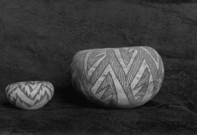 Ancestral Pueblo. <em>Bowl</em>, 900-1300 C.E. Ceramic, pigment, 5 7/8 x 9 1/4 x 9 1/4 in. (15 x 23.5 x 23.5 cm). Brooklyn Museum, Museum Expedition 1903, Museum Collection Fund, 03.325.4009. Creative Commons-BY (Photo: Brooklyn Museum, 03.325.4009_view01_glass_bw.jpg)