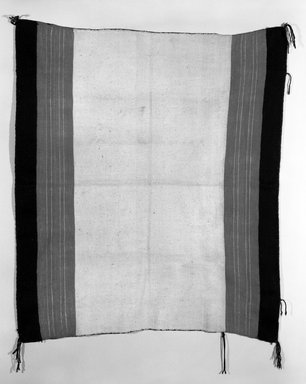 She-we-na (Zuni Pueblo). <em>Blanket (Ku-cha-ko-ha-na) or Cape (aduu)</em>. Wool, cotton, 44 5/16 x 38in. (112.5 x 96.5cm). Brooklyn Museum, Museum Expedition 1904, Museum Collection Fund, 04.297.5314. Creative Commons-BY (Photo: Brooklyn Museum, 04.297.5314_bw.jpg)