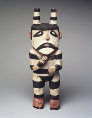 Hopi Pueblo. <em>Kachina Doll (Koyala)</em>, late 19th century. Wood, pigment, 11 x 3 1/2 x 3 3/16 in. (27.9 x 8.9 x 8.1 cm). Brooklyn Museum, Museum Expedition 1904, Museum Collection Fund, 04.297.5525. Creative Commons-BY (Photo: Brooklyn Museum, 04.297.5525_transp6241.jpg)