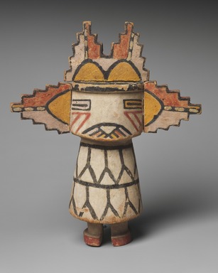 Hopi Pueblo. <em>Kachina Doll (Sa’lakwmana)</em>, late 19th century. Wood, pigment, 9 x 7 1/2 x 3 1/2 in. (22.9 x 19.1 x 8.9 cm). Brooklyn Museum, Museum Expedition 1904, Museum Collection Fund, 04.297.5543. Creative Commons-BY (Photo: Brooklyn Museum, 04.297.5543_SL3.jpg)