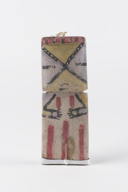Hopi Pueblo. <em>Possibly Koo'&agrave;akatsinaTihu (Kooʼ&agrave; Kachina Doll)</em>, late 19th century. Cottonwood, pigment, cotton cord, 5 7/8 &times; 2 3/8 &times; 1/2 in. (14.9 &times; 6 &times; 1.3 cm). Brooklyn Museum, Museum Expedition 1904, Museum Collection Fund, 04.297.5557. Creative Commons-BY (Photo: Brooklyn Museum, 04.297.5557_front_PS22.jpg)