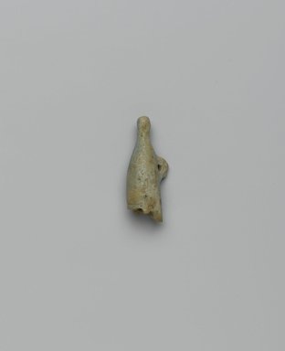  <em>Amulet in the Form of the Crown of Upper Egypt</em>, 332–30 B.C.E. Faience, 1 7/16 x 3/8 in. (3.7 x 1 cm). Brooklyn Museum, Charles Edwin Wilbour Fund, 05.346. Creative Commons-BY (Photo: Brooklyn Museum, 05.346_PS2.jpg)